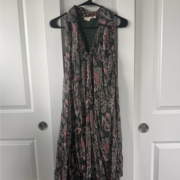 Anthropologie Black and Pink Floral Mini Dress - Picture 2 of 3
